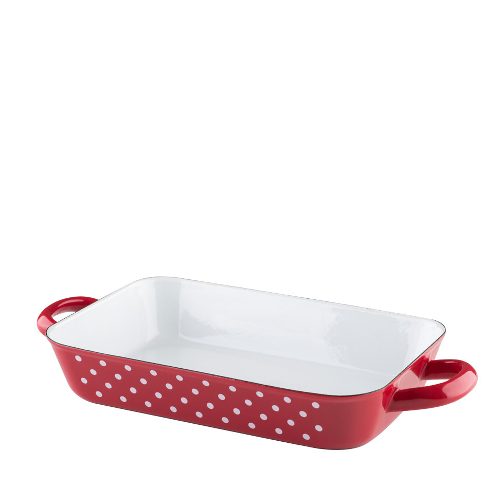 Riess - Braadpan - rood-witte stippen - 26 x 17 cm