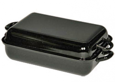 Riess - Braadpan met deksel - rechthoek - zwart - 32 x 22 cm