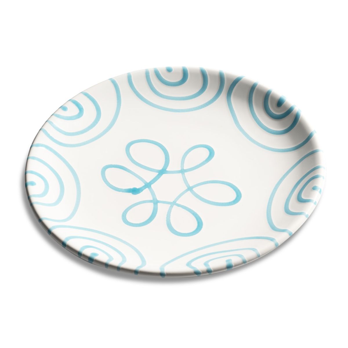 Dessertbord - Gevlamd turquoise - 20 cm