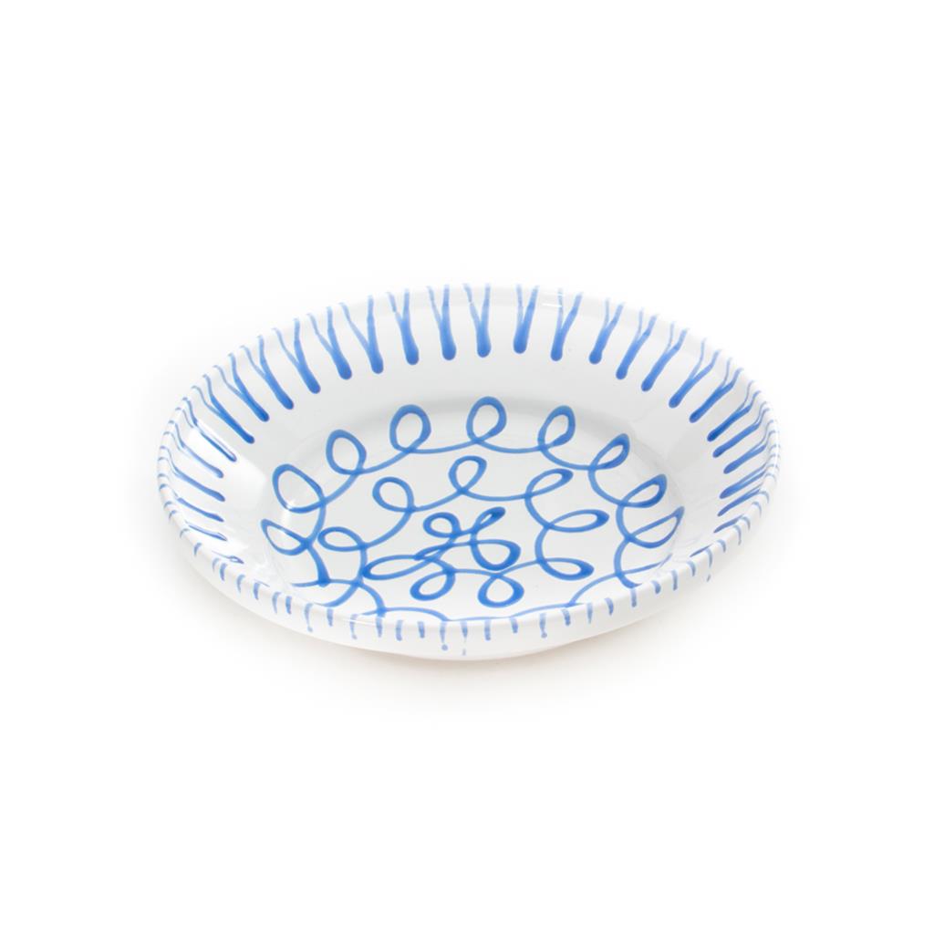 Diepe schaal - Gevlamd blauw - 32 cm