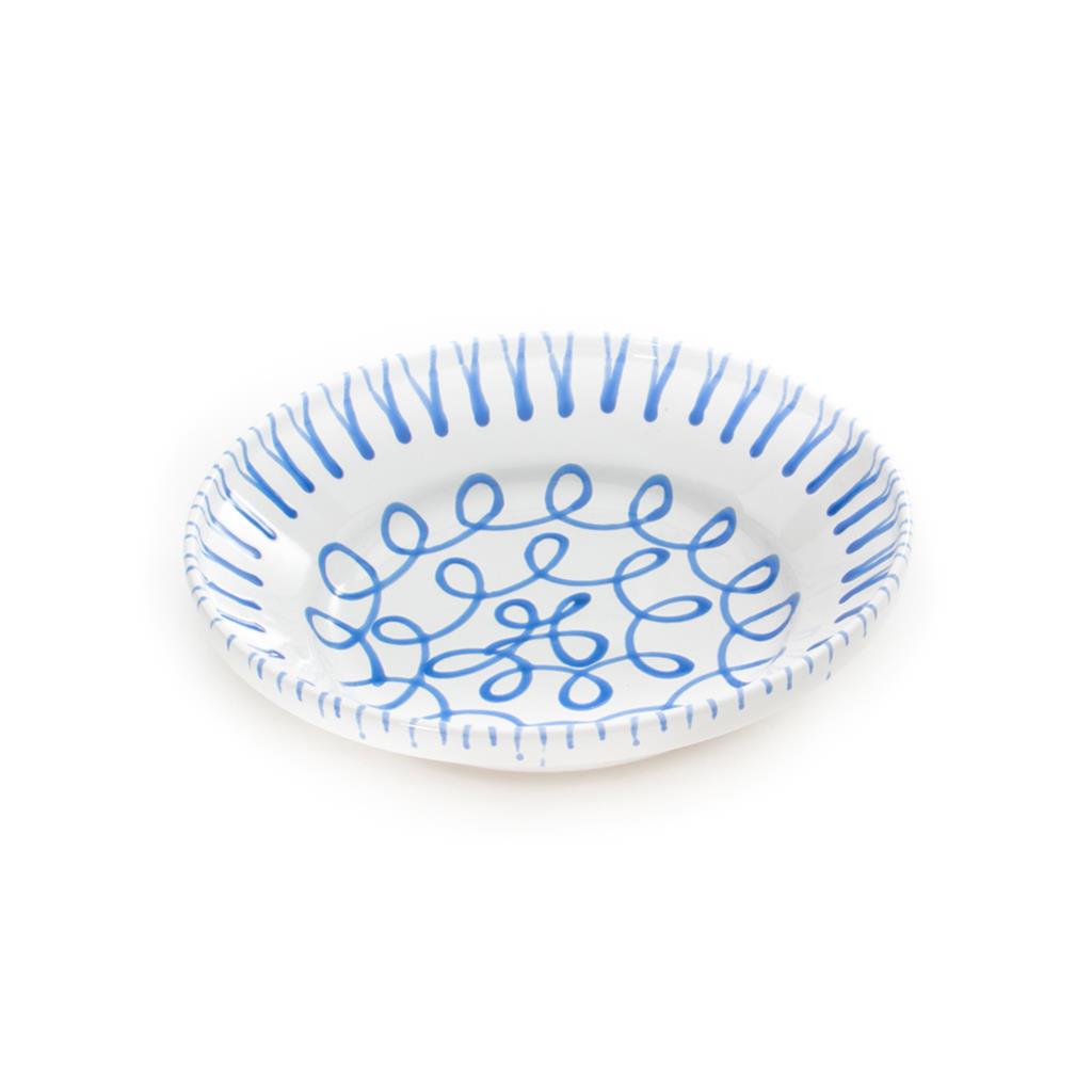 Diepe schaal - Gevlamd blauw - 28 cm
