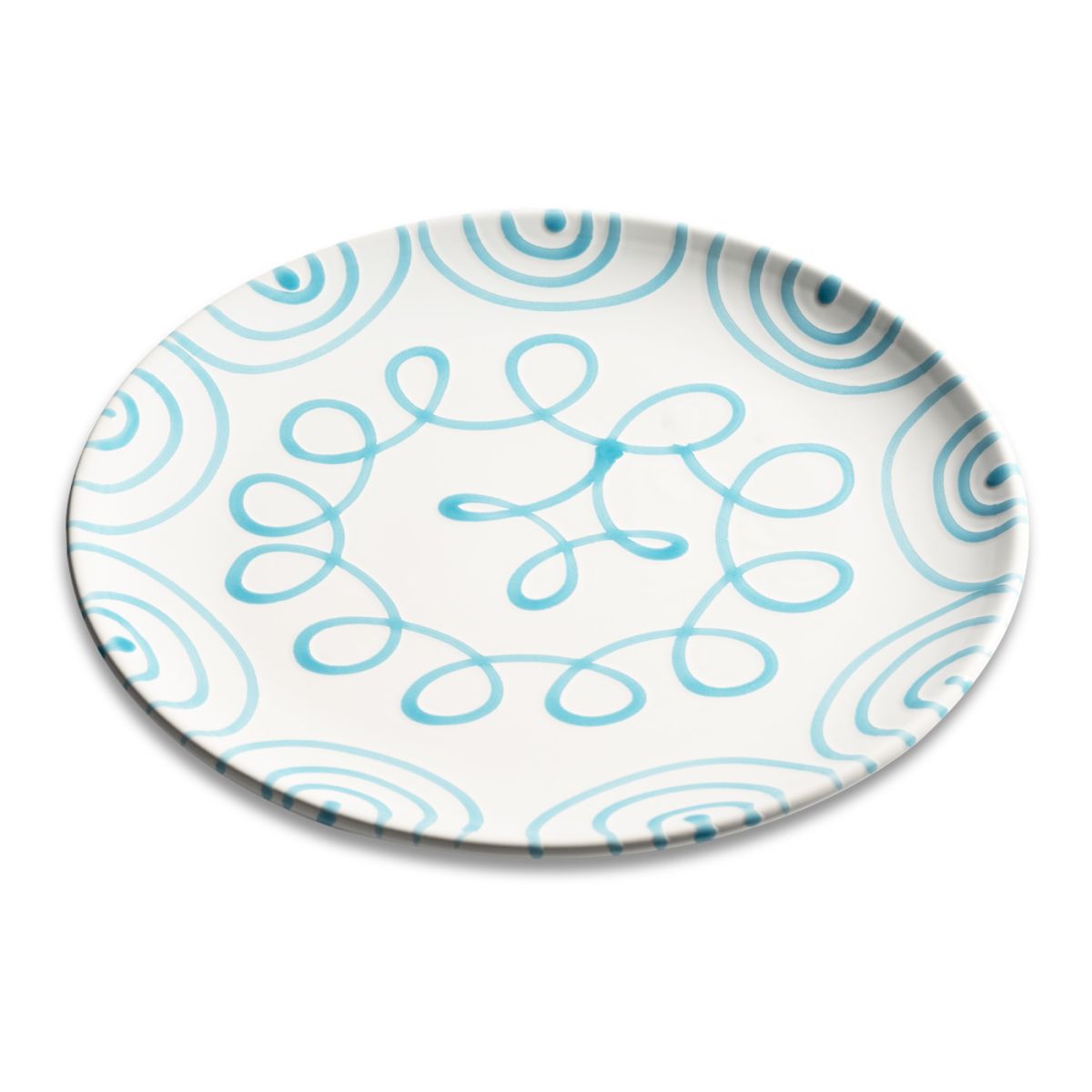 Dinerbord - Gevlamd turquoise - 25 cm