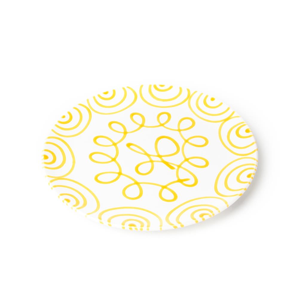 Dinerbord - Gevlamd geel - 28 cm