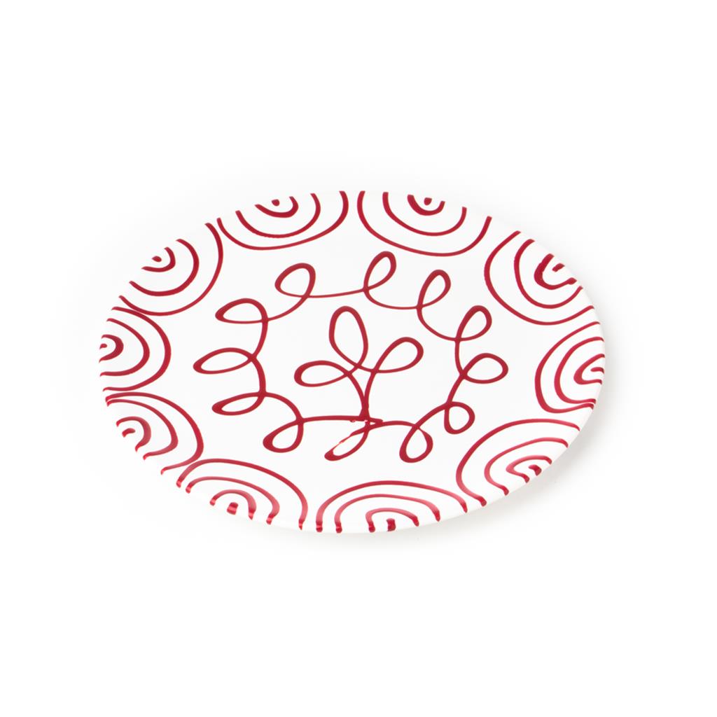 Dinerbord - Gevlamd rood - 28 cm