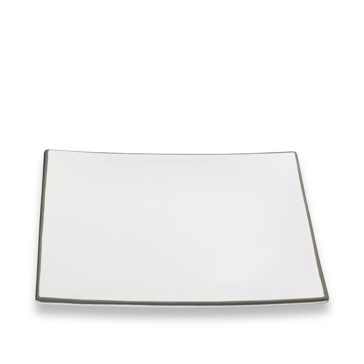 Dinerbord vierkant - Rand grijs - 26 x 26 cm