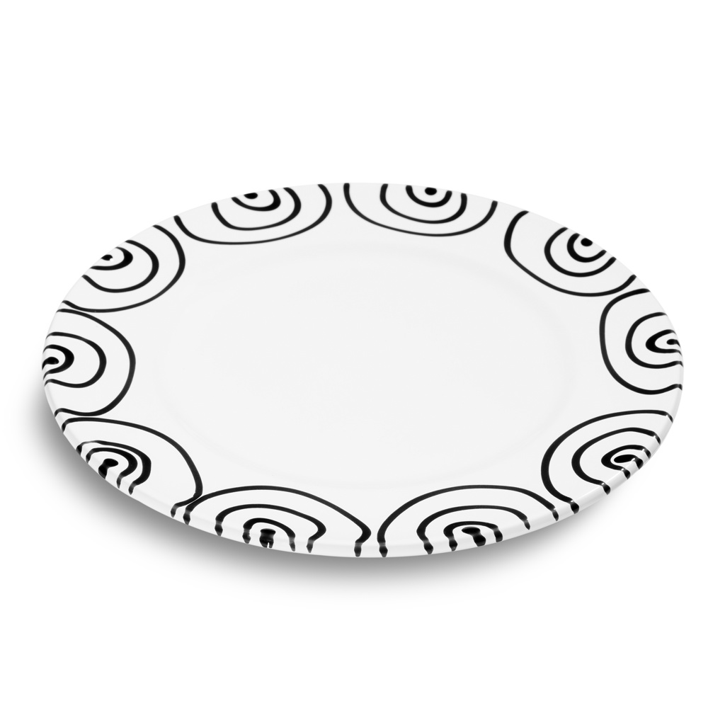 Dinerbord - Gevlamd zwart - 27 cm