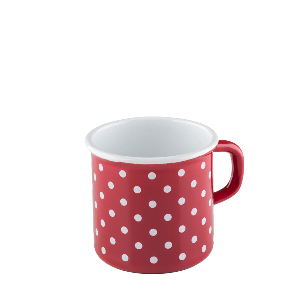 Riess - Drinkbeker - rood-witte stippen - 8 cm - 3/8 ltr