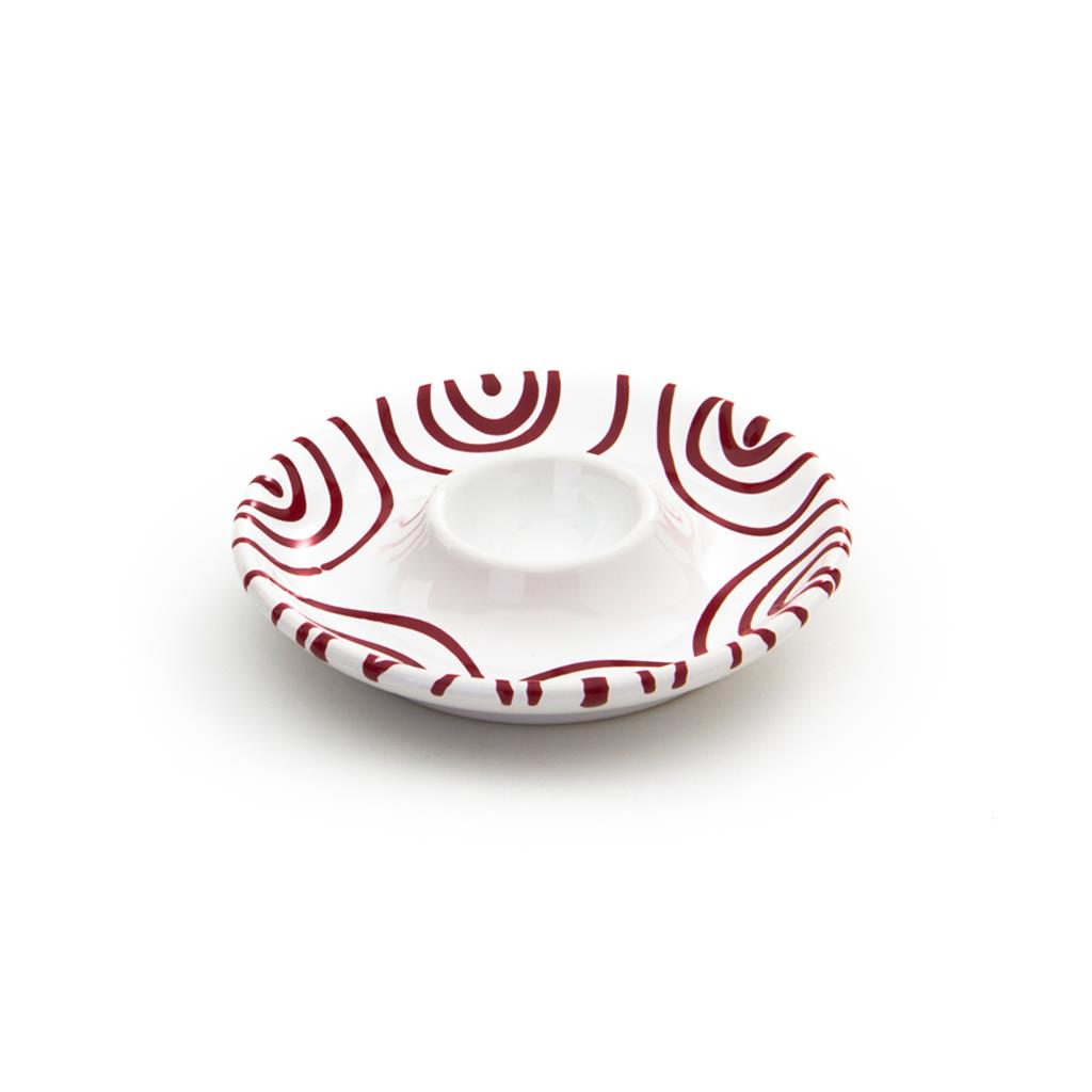 Eierdop - Gevlamd rood - 12 cm