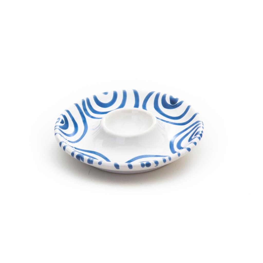 Eierdop - Gevlamd blauw - 12 cm