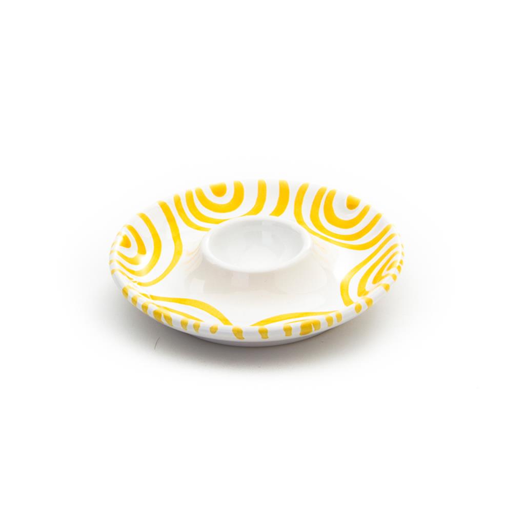 Eierdop - Gevlamd geel - 12 cm