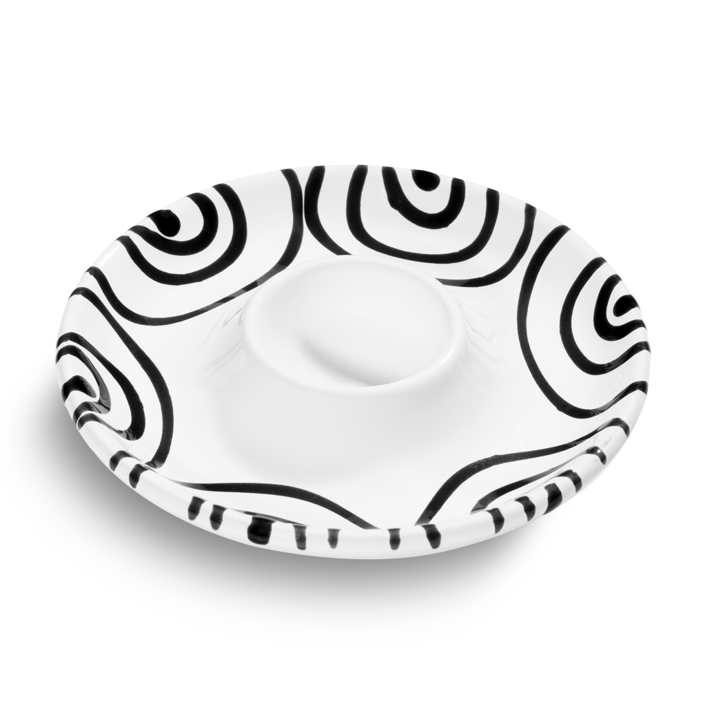 Eierdop - Gevlamd zwart - 12 cm