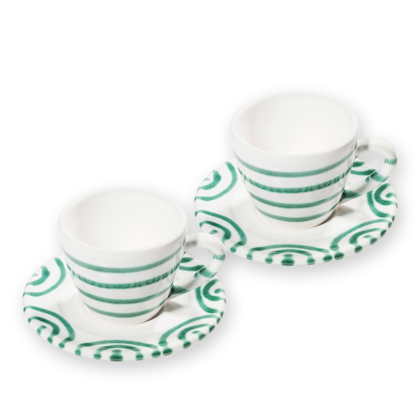 Espressoset voor twee - Gevlamd groen