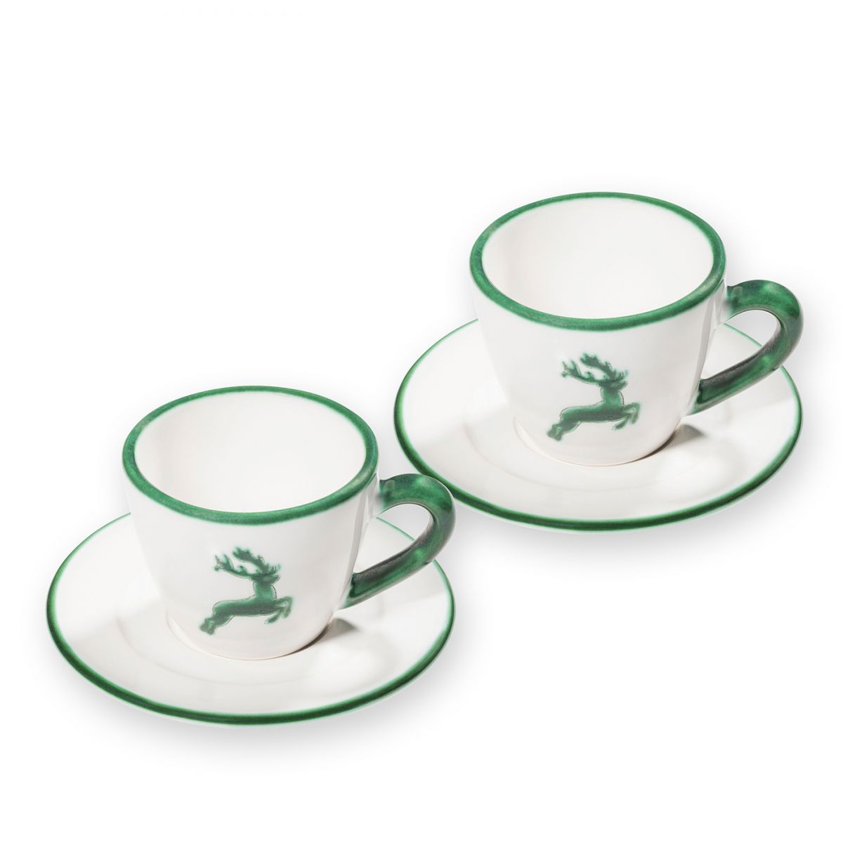 Espressoset voor twee - Hert groen