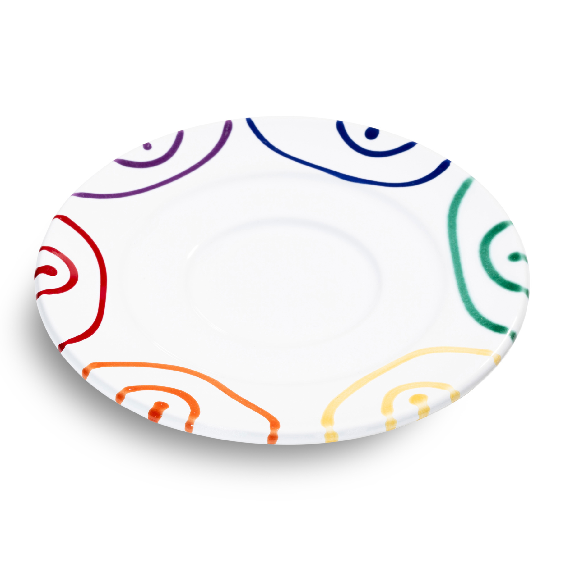 Schoteltje voor koffiekopje - Regenboog - 16 cm