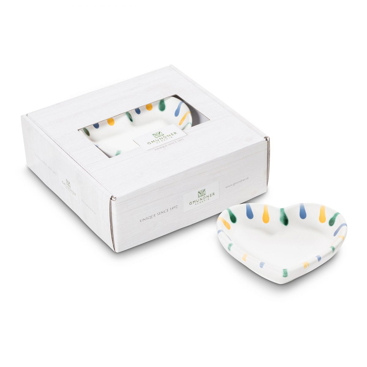 Schaaltje hart - Gevlamd Bont - 10 cm - cadeauverpakking