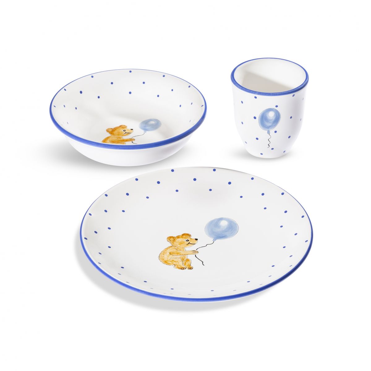 Kinderservies - blauw - Beer