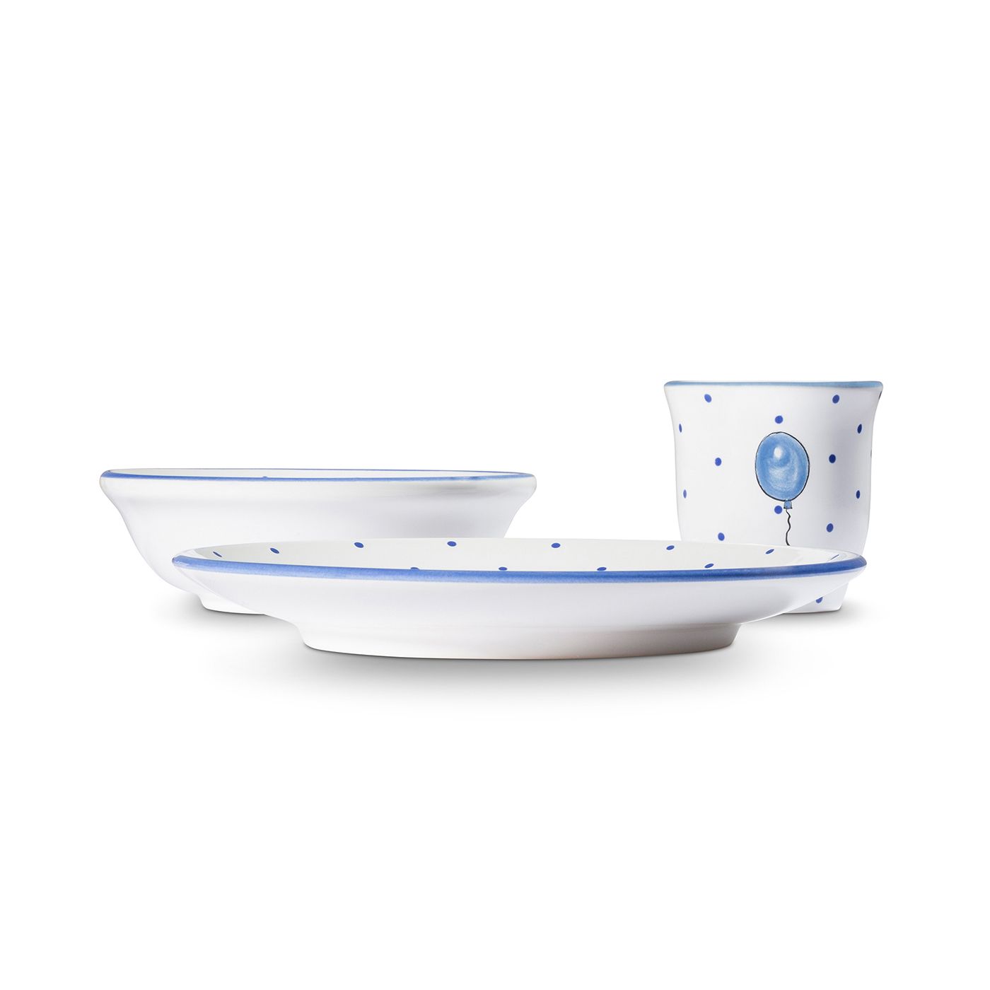 Kinderservies - blauw gepersonaliseerd