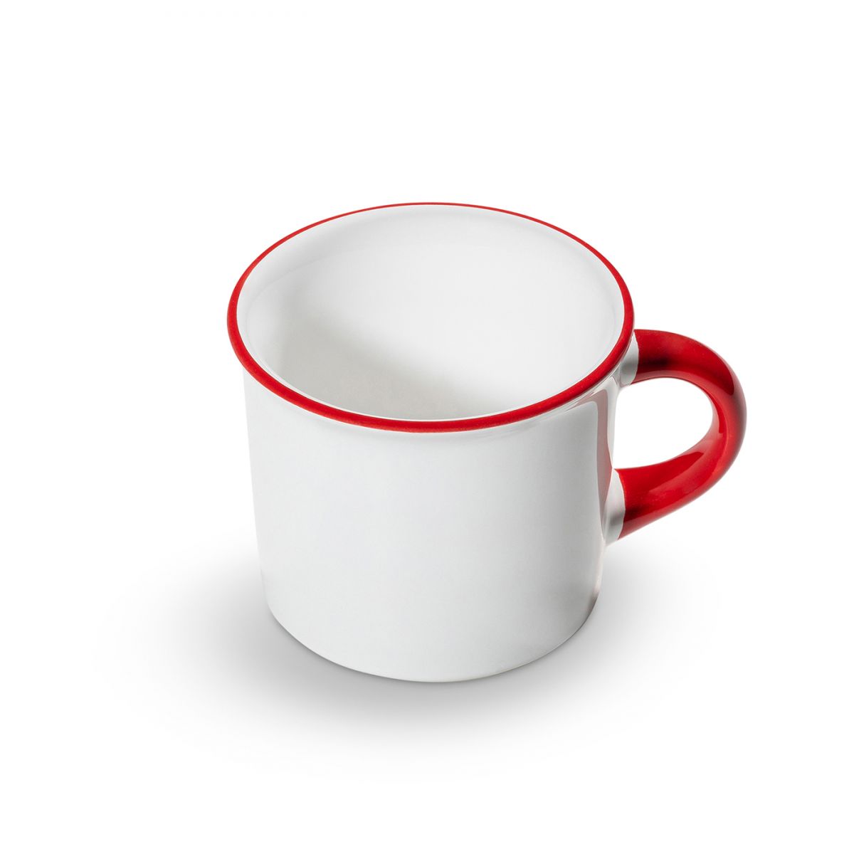 Koffiebeker - Rand robijnrood - 0,24 ltr