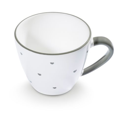 Koffiekopje - Hartjes grijs - 0,2 ltr