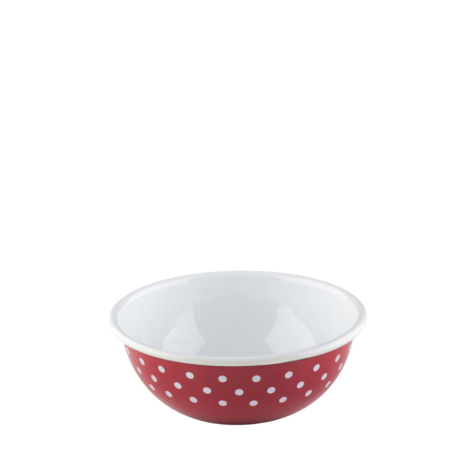 Riess - Kom - rood-witte stippen - 14 cm - 0,47 ltr