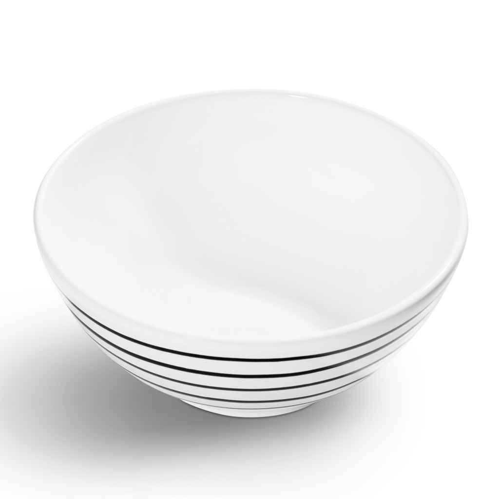 Kom - Gevlamd zwart - 20 cm
