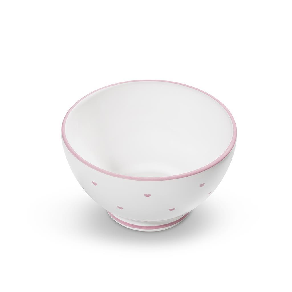 Mueslikom groot - Hartjes roze - 14 cm