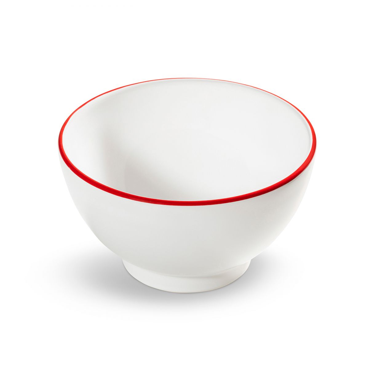 Mueslikom groot - Rand robijnrood - 14 cm
