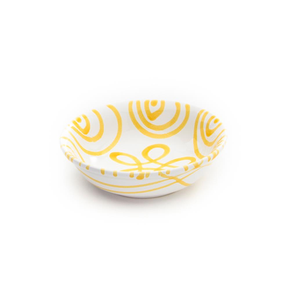 Mueslikom klein - Gevlamd geel - 14 cm
