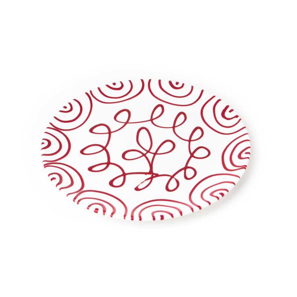 Onderbord-gebakschaal - Gevlamd rood - 32 cm