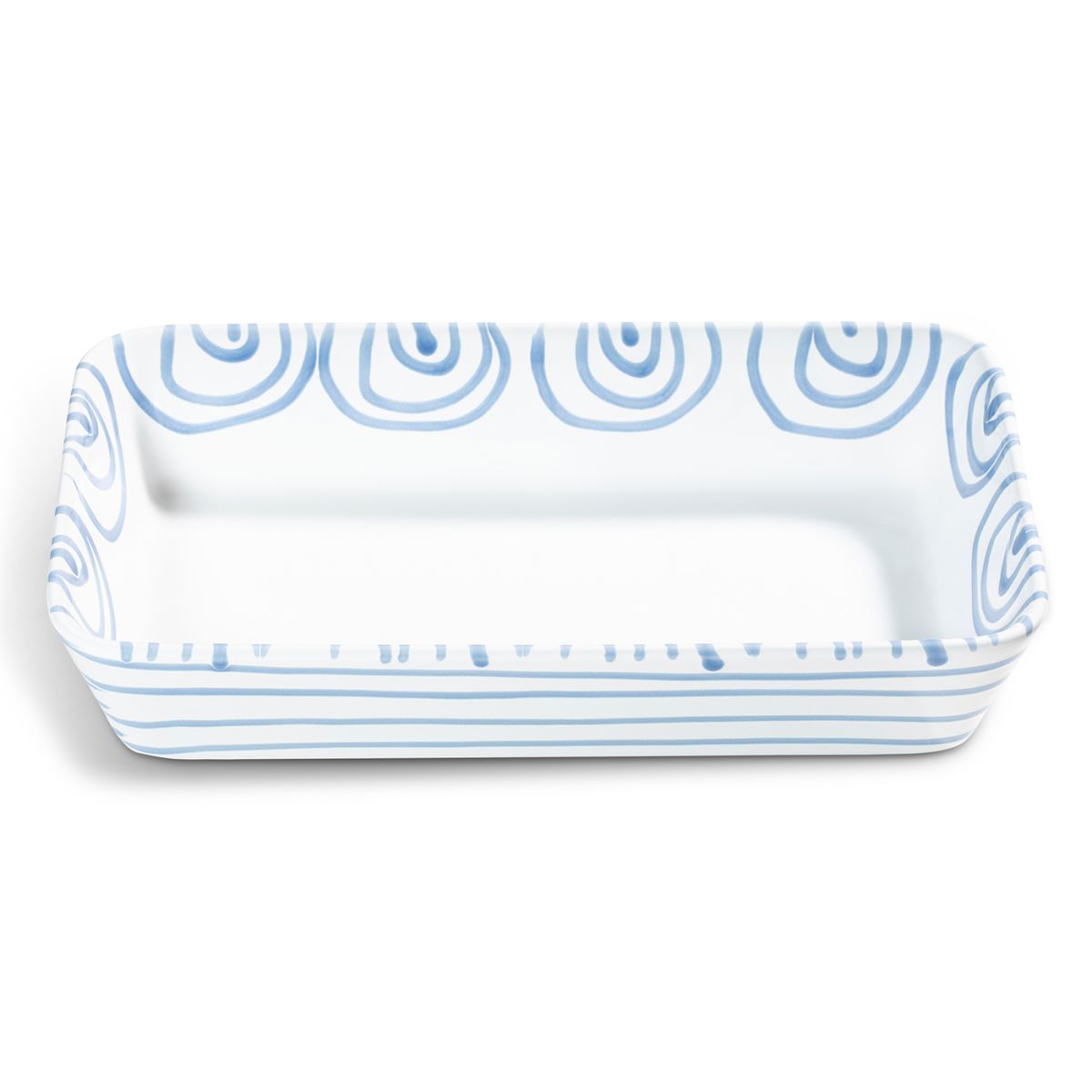 Ovenschaal rechthoek - Gevlamd blauw - 30 x 16,5 cm