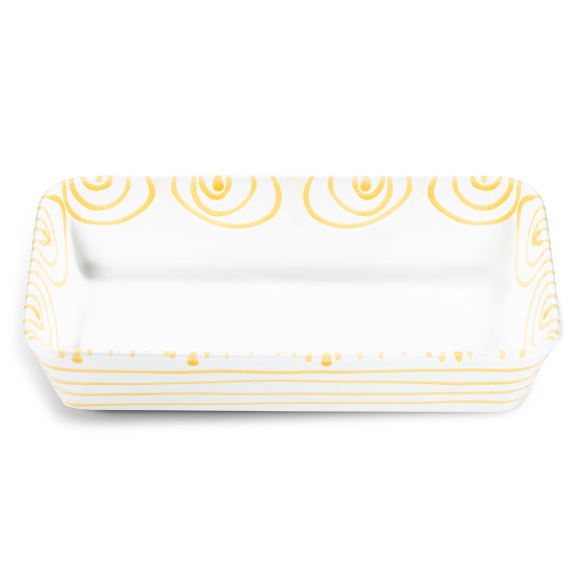 Ovenschaal rechthoek - Gevlamd geel - 30 x 16,5 cm