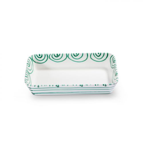 Ovenschaal rechthoek - Gevlamd groen - 30 x 16,5 cm