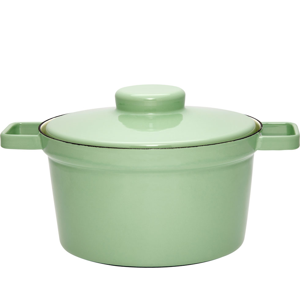 Riess - Pan hoog met deksel - groen - 24 cm - 3,5 ltr