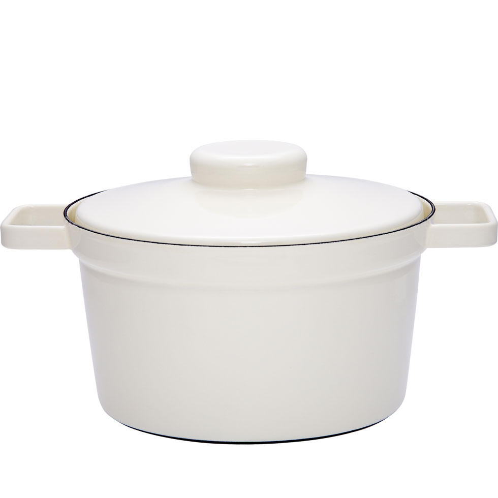 Riess - Pan hoog met deksel - wit - 24 cm - 3,5 ltr