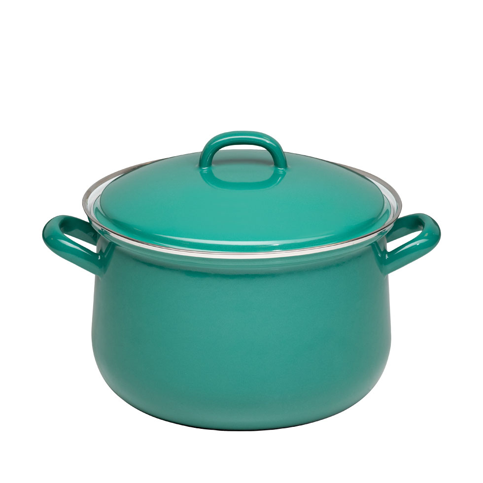 Riess - Pan hoog met deksel - donkergroen - 20 cm - 3,5 ltr