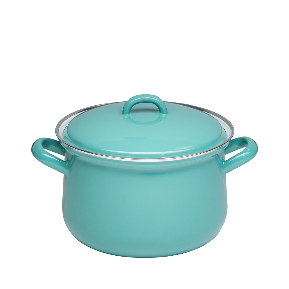 Riess - Pan hoog met deksel - mediumgroen - 18 cm - 2,5 ltr