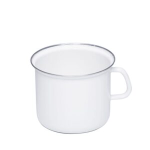 Riess - Beker met chrome rand - wit - 16 cm - 2,0 ltr