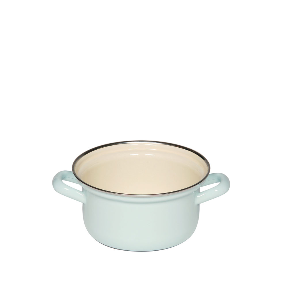 Riess - Pan laag mét deksel - turquoise - 14 cm - 0,75 ltr