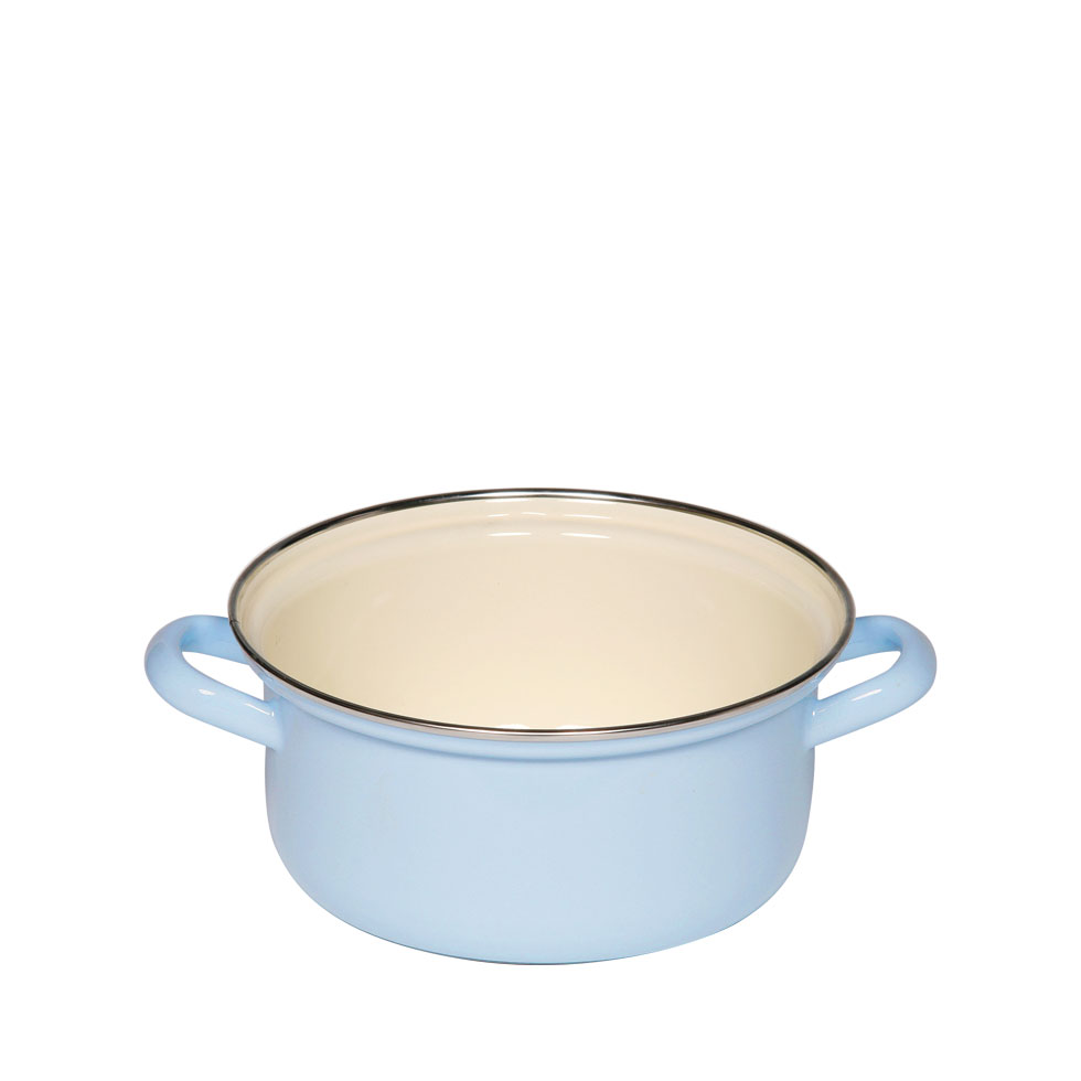 Riess - Pan laag mét deksel - lavendelblauw - 18 cm - 1,5 ltr