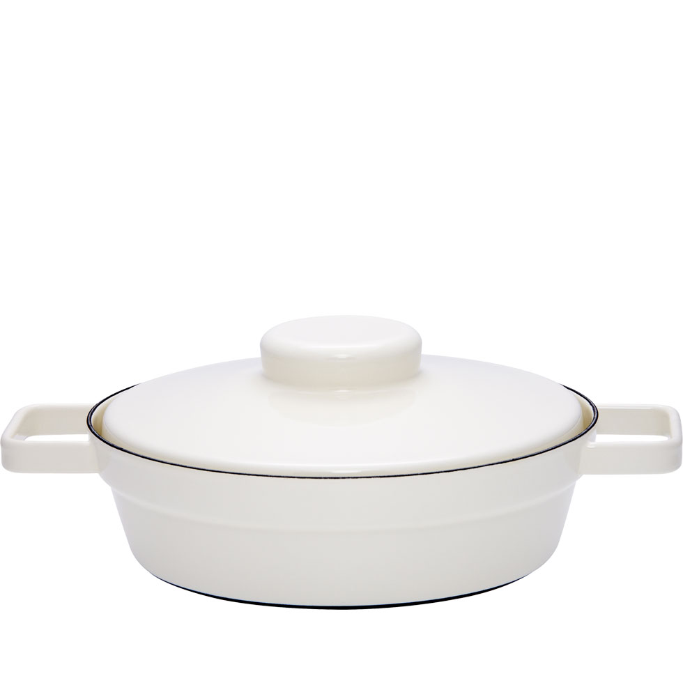 Riess - Pan laag met deksel - wit - 24 cm - 1,5 ltr