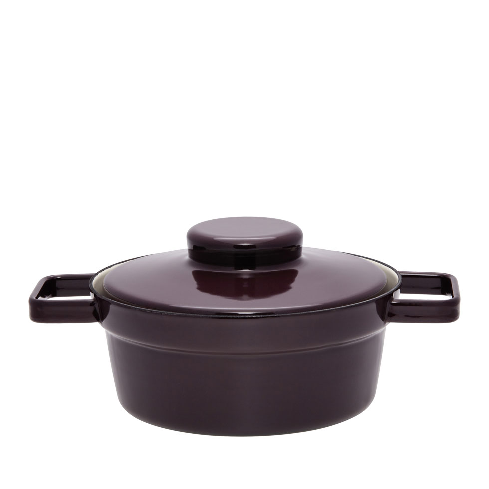 Riess - Pan middelhoog met deksel - aubergine - 20 cm - 1,2 ltr