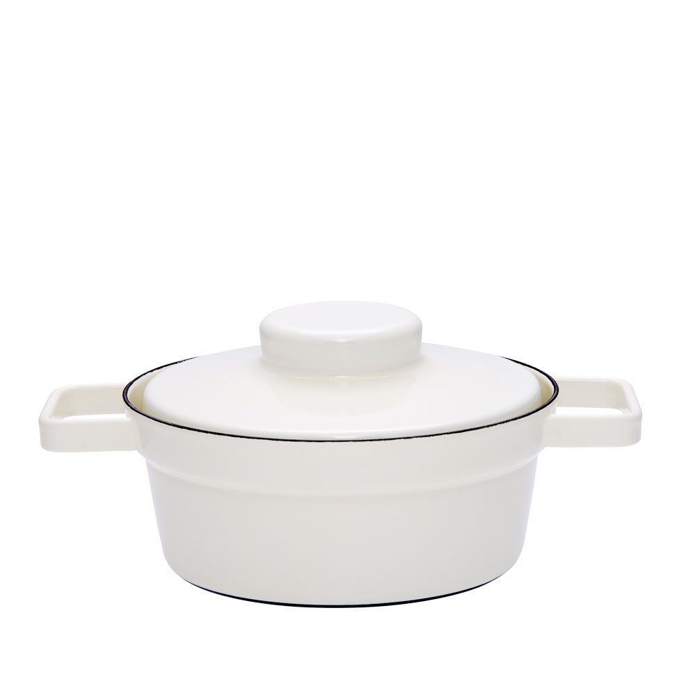 Riess - Pan middelhoog met deksel - wit - 20 cm - 1,2 ltr