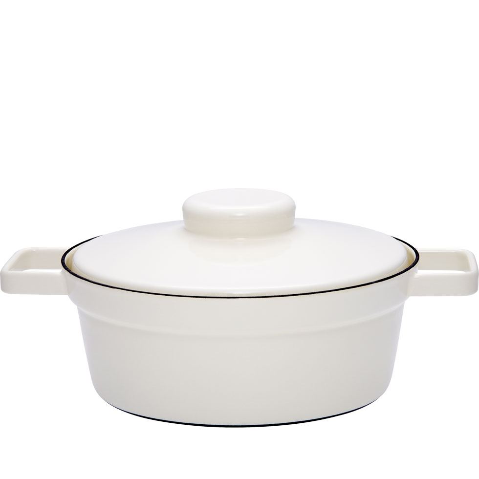 Riess - Pan middelhoog met deksel - wit - 24 cm - 2,0 ltr
