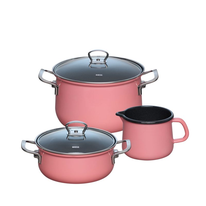 Riess - Pannenset - 3-delig - roze