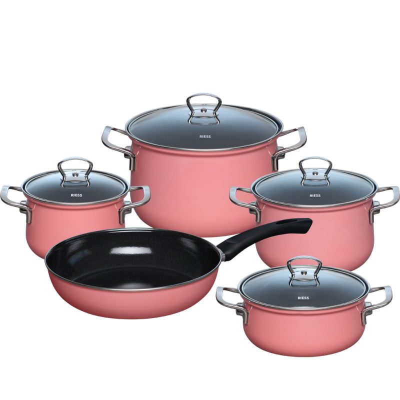 Riess - Pannenset - 5-delig - roze
