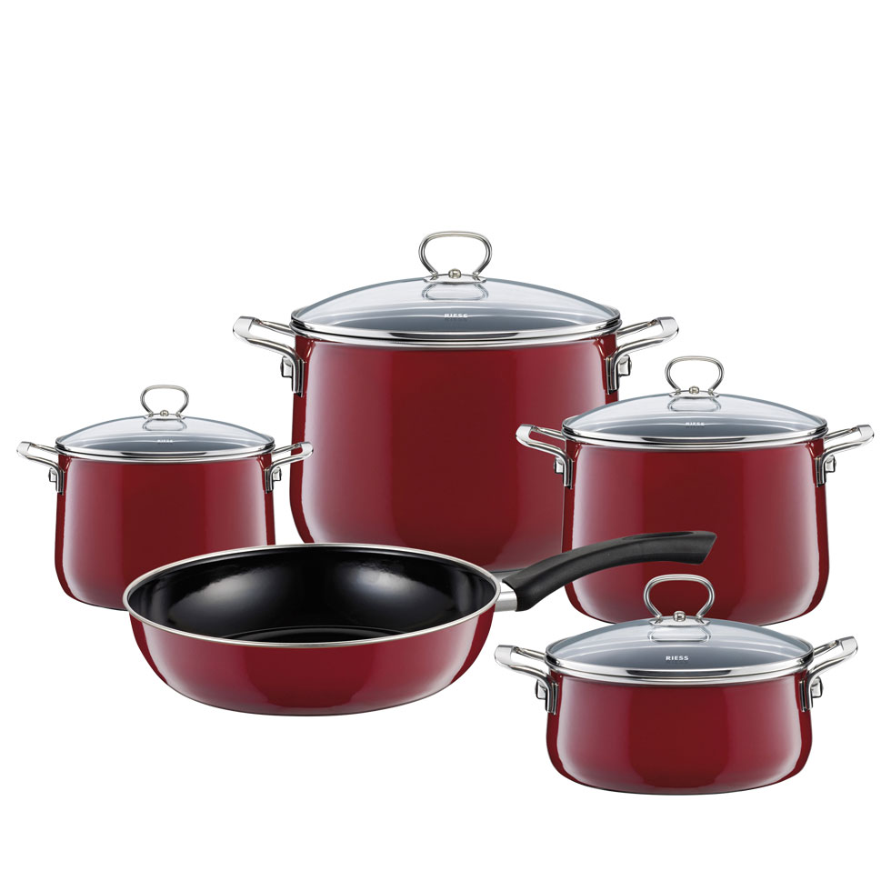 Riess - Pannenset - 5-delig - rosso