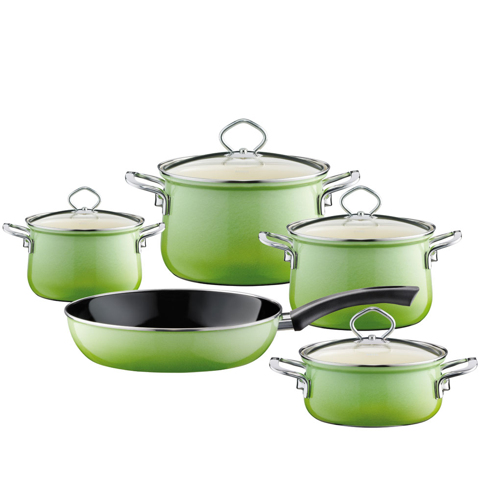 Riess - Pannenset - 5-delig - smaragdgroen