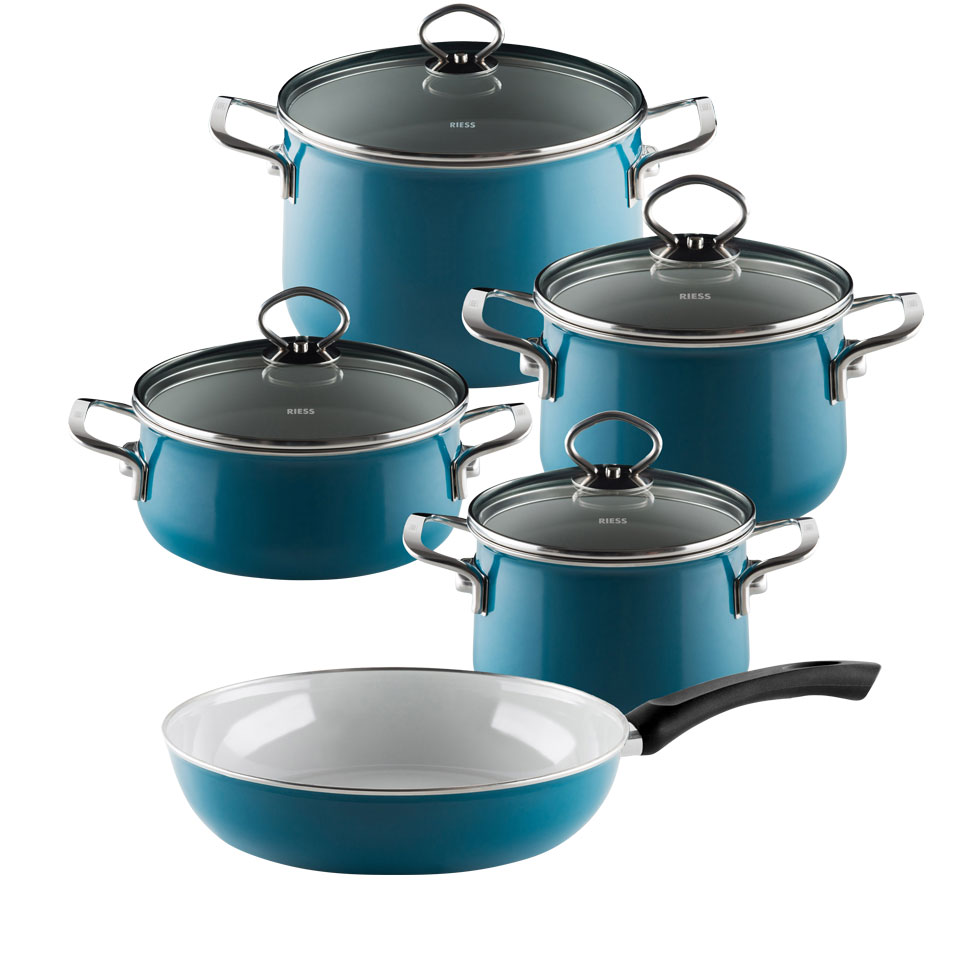 Riess - Pannenset - 5-delig - aquamarijn
