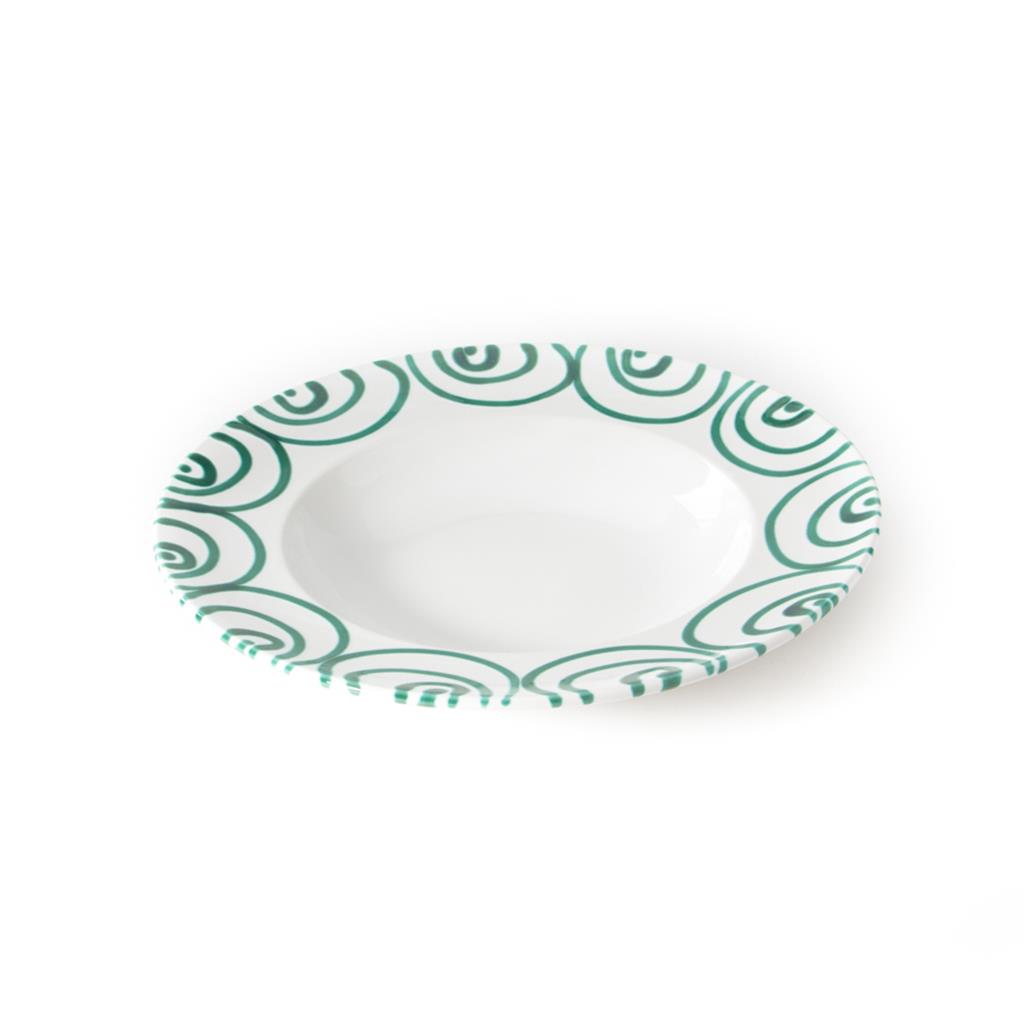 Pastabord - Gevlamd groen - 29 cm