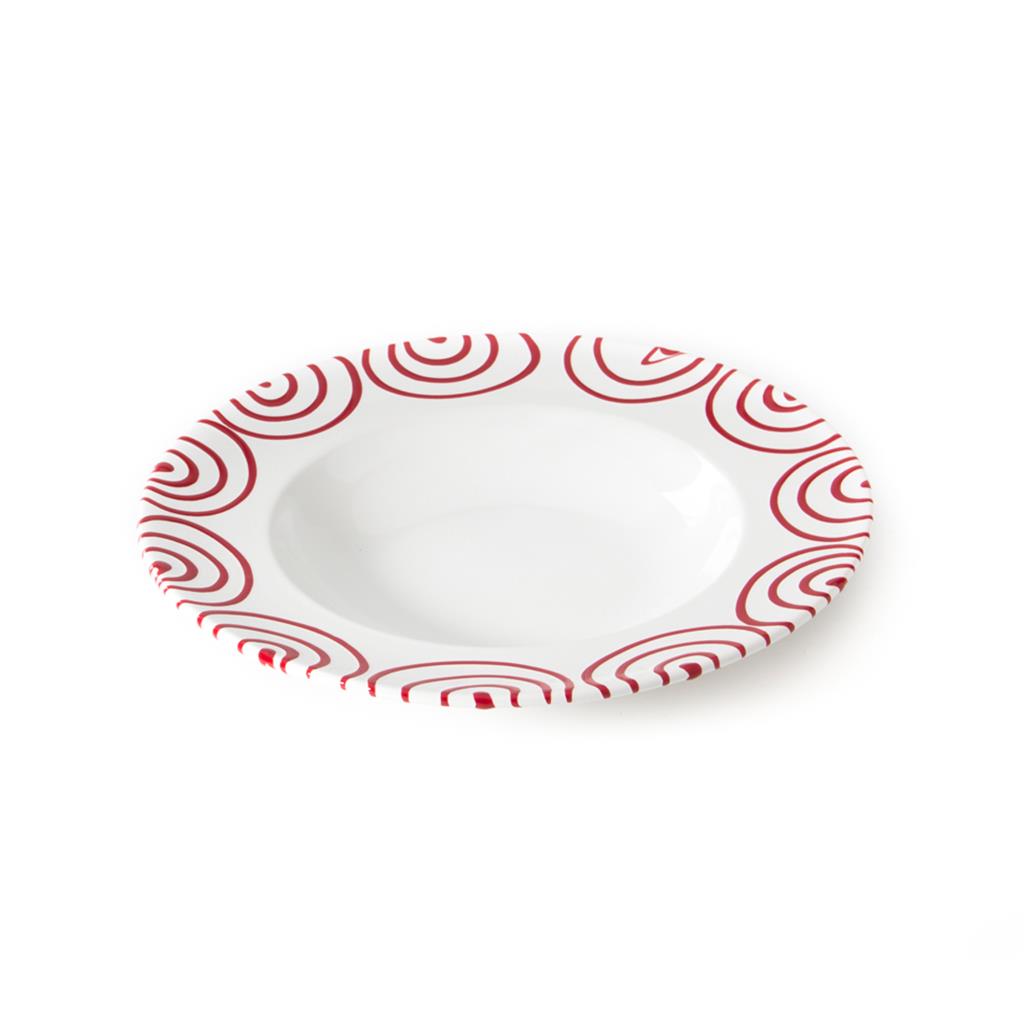 Pastabord - Gevlamd rood - 29 cm